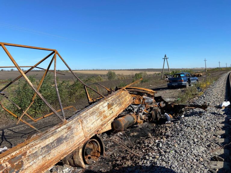 On Ukraine backroad, children’s bodies and wreckage of civilian convoy shelled by Russians