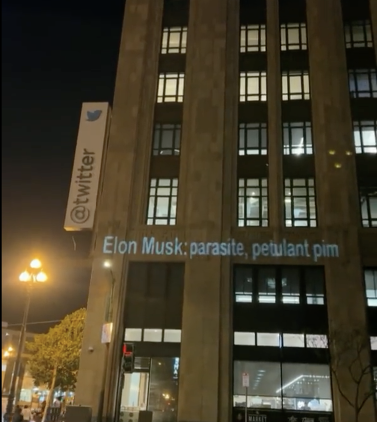 Twitter HQ lit up with Elon Musk insults amid office closure, employee exits
