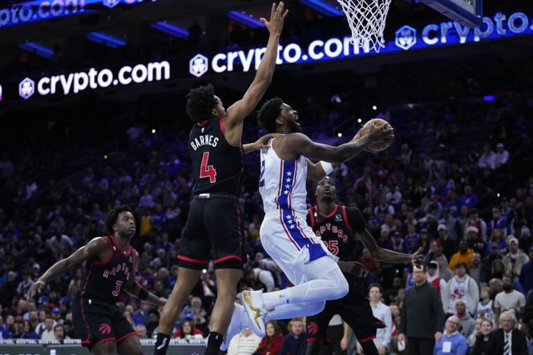 Harris, Embiid carry 76ers past Raptors 104-101 in overtime