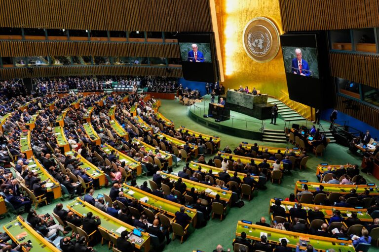 As some nations face destruction, UN listens to Trump decry climate ‘scam’