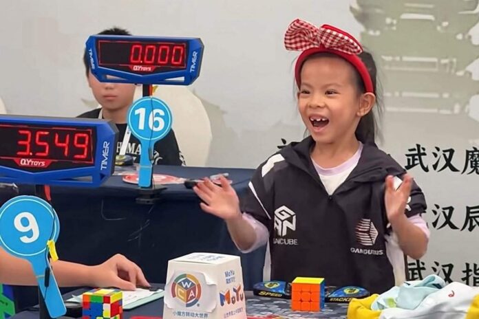 6-year-old girl from China breaks women’s Rubik’s Cube speed record