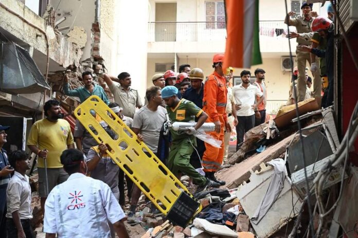 New Delhi building collapse leaves 1 dead, others trapped